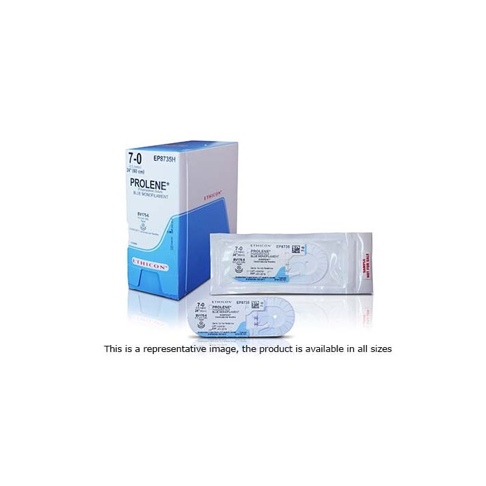 NW889-3/8 Circle Reverse Cutting ETHIPRIME, 5-0, 12 mm, PROLENE Blue Monofilament 90 cm