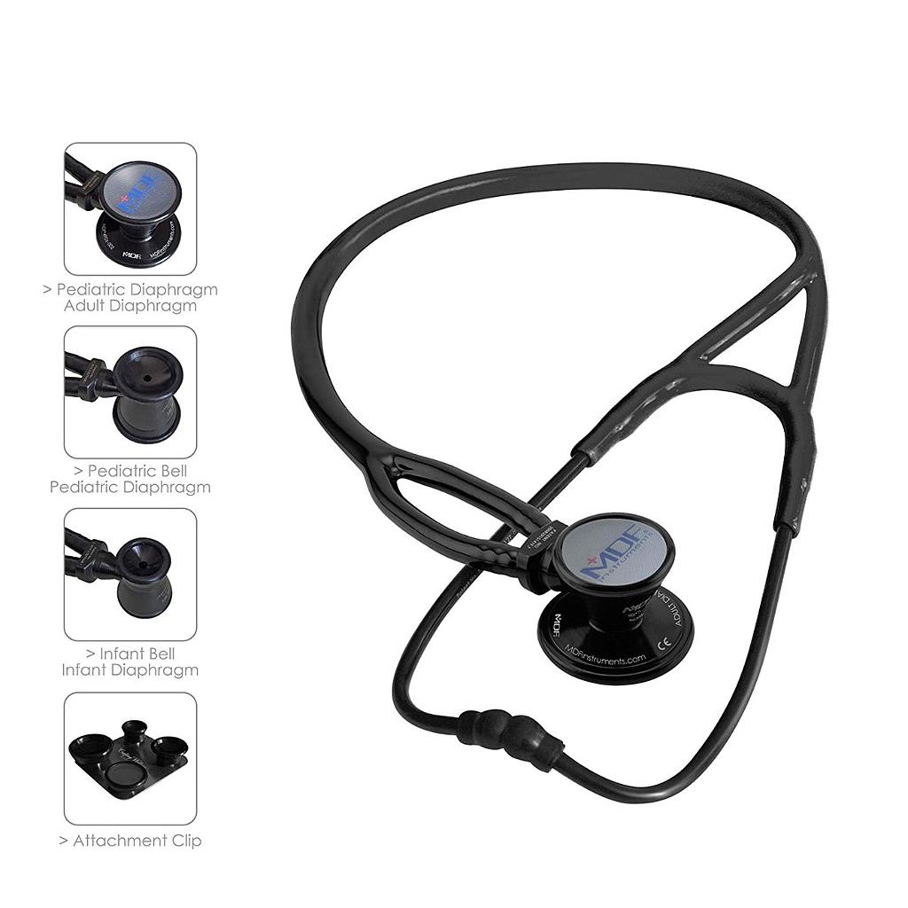 MDF ProCardial ERA Lightweight Cardiology Dual Head Stethoscope- All Black (MDF797XBO)