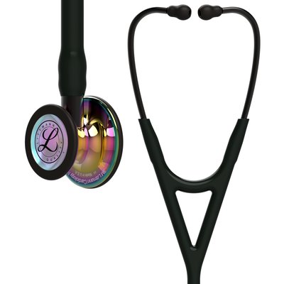 Littmann Stethoscope Cardiology IV: High Polish Rainbow-Finish Chestpiece,  Black Tube,  Smoke Stem and Smoke Headset, 27 inch, 6240